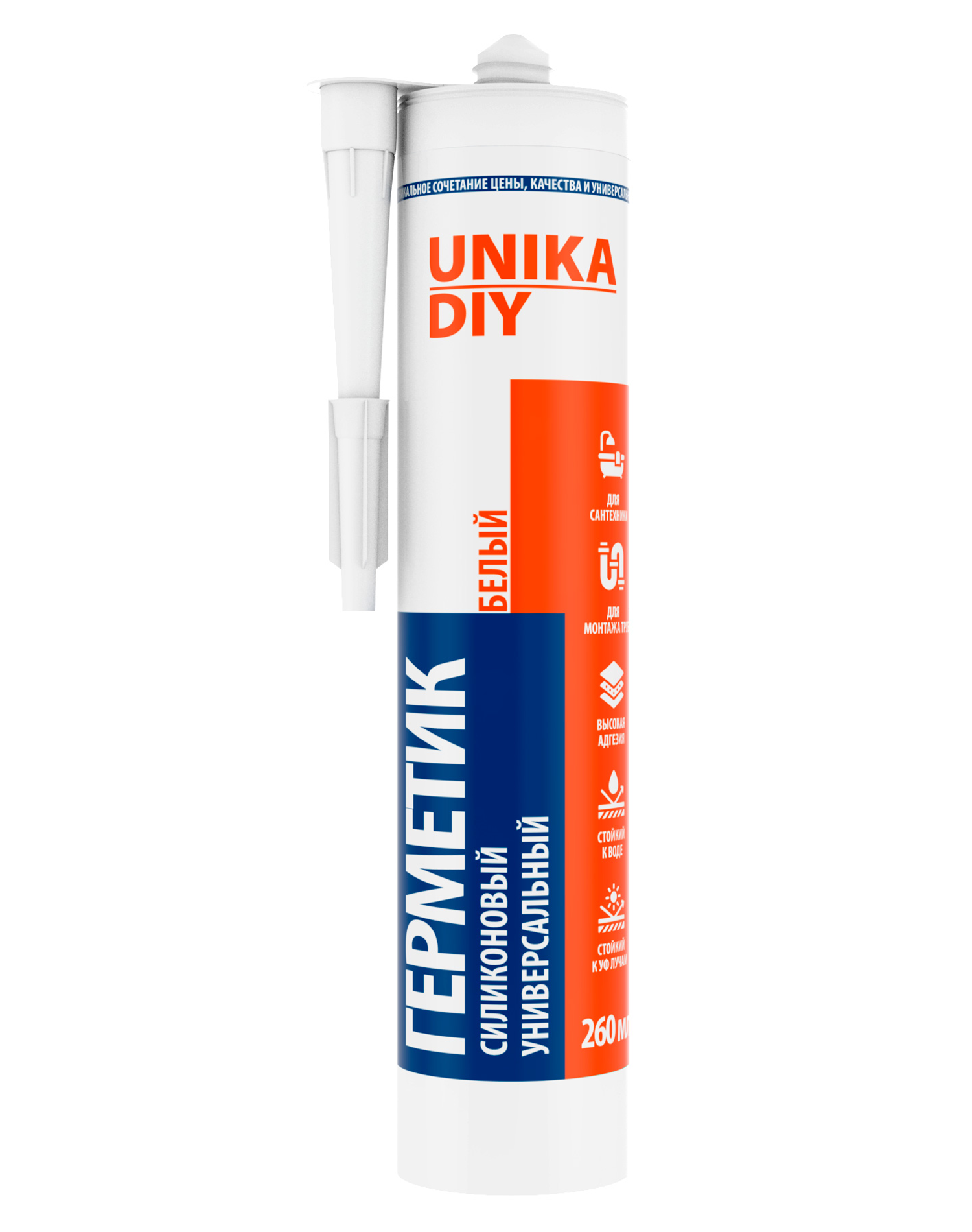 Силиконовый герметик UNIKA DIY белый 260 мл